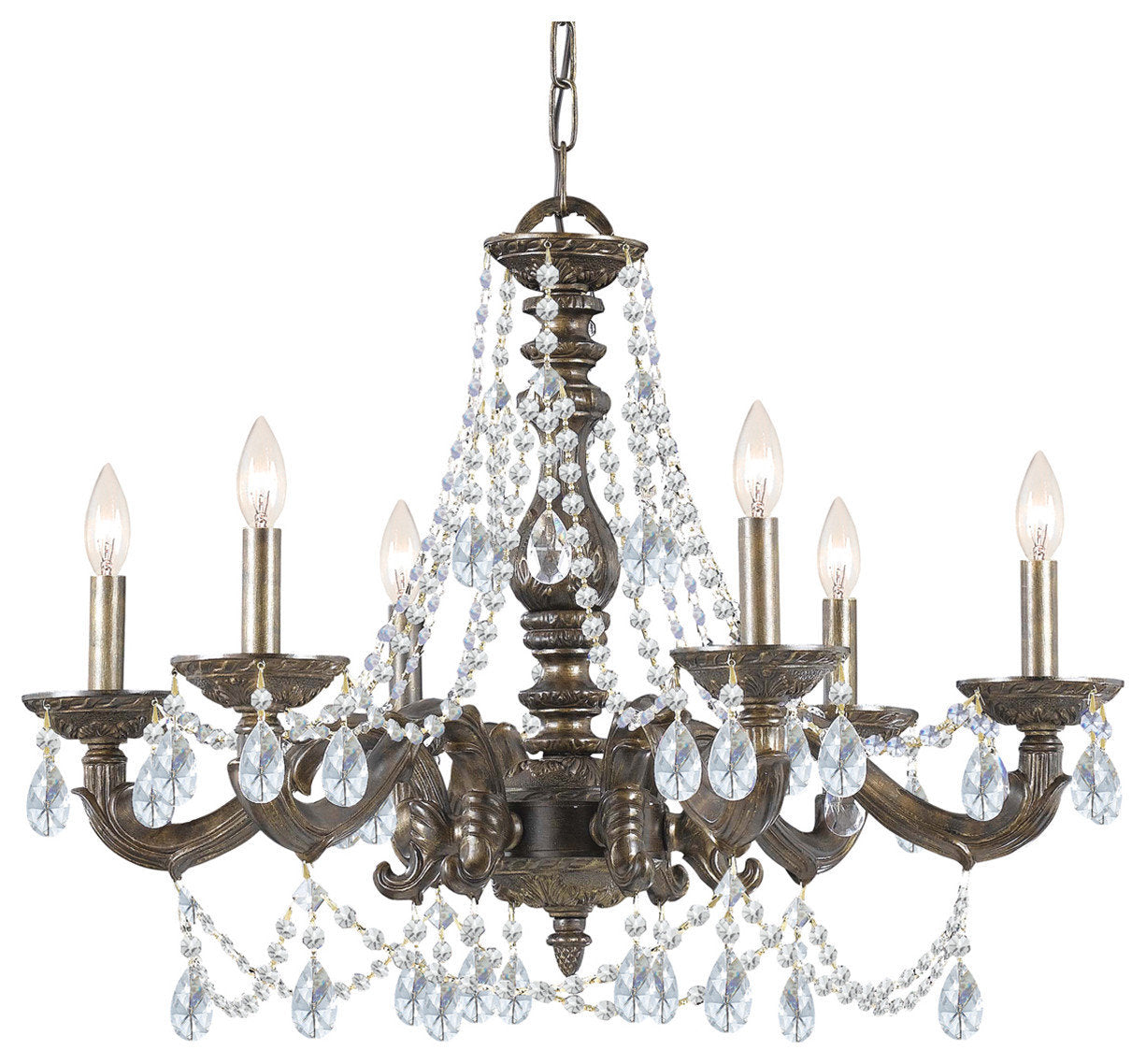 Crystorama 5026-VB-CL-S Paris Market - Six Light ChandelierBy Crystorama Lighting