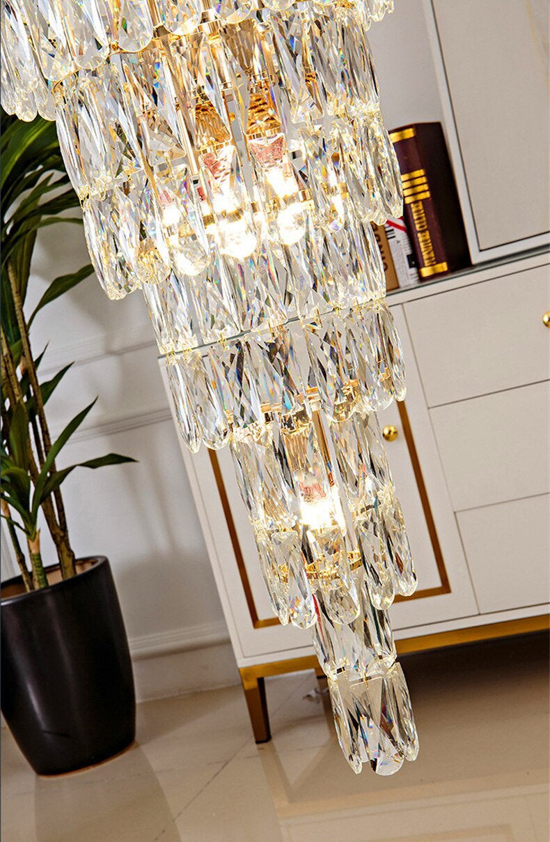 Saint-Auban | Luxury Elegant Crystal Chandelier For Stairway, Smoke Grey, Dia23.6"By Miron Demid LLC