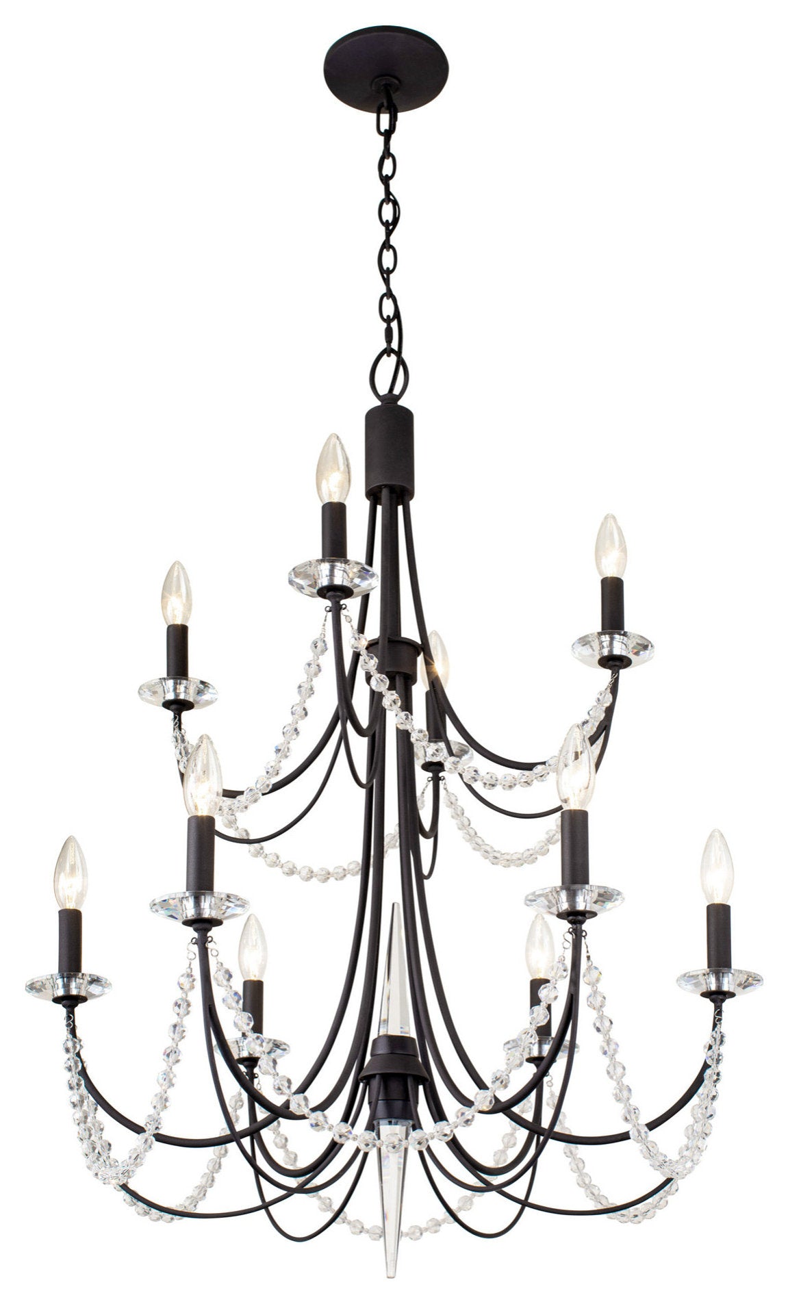 Varaluz 350C10 Brentwood 10 Light 26"W Taper Candle Style - French GoldBy Varaluz