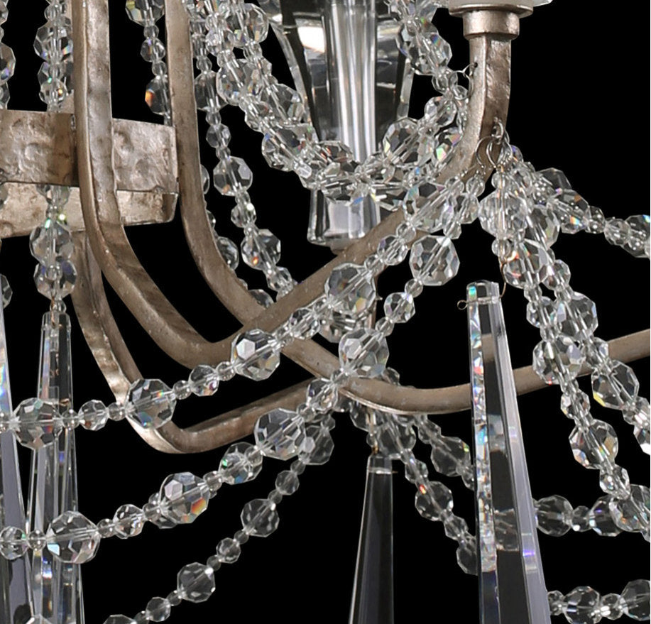 Barcelona 6-Lt Crystal Chandelier - Transcend SilverBy Varaluz