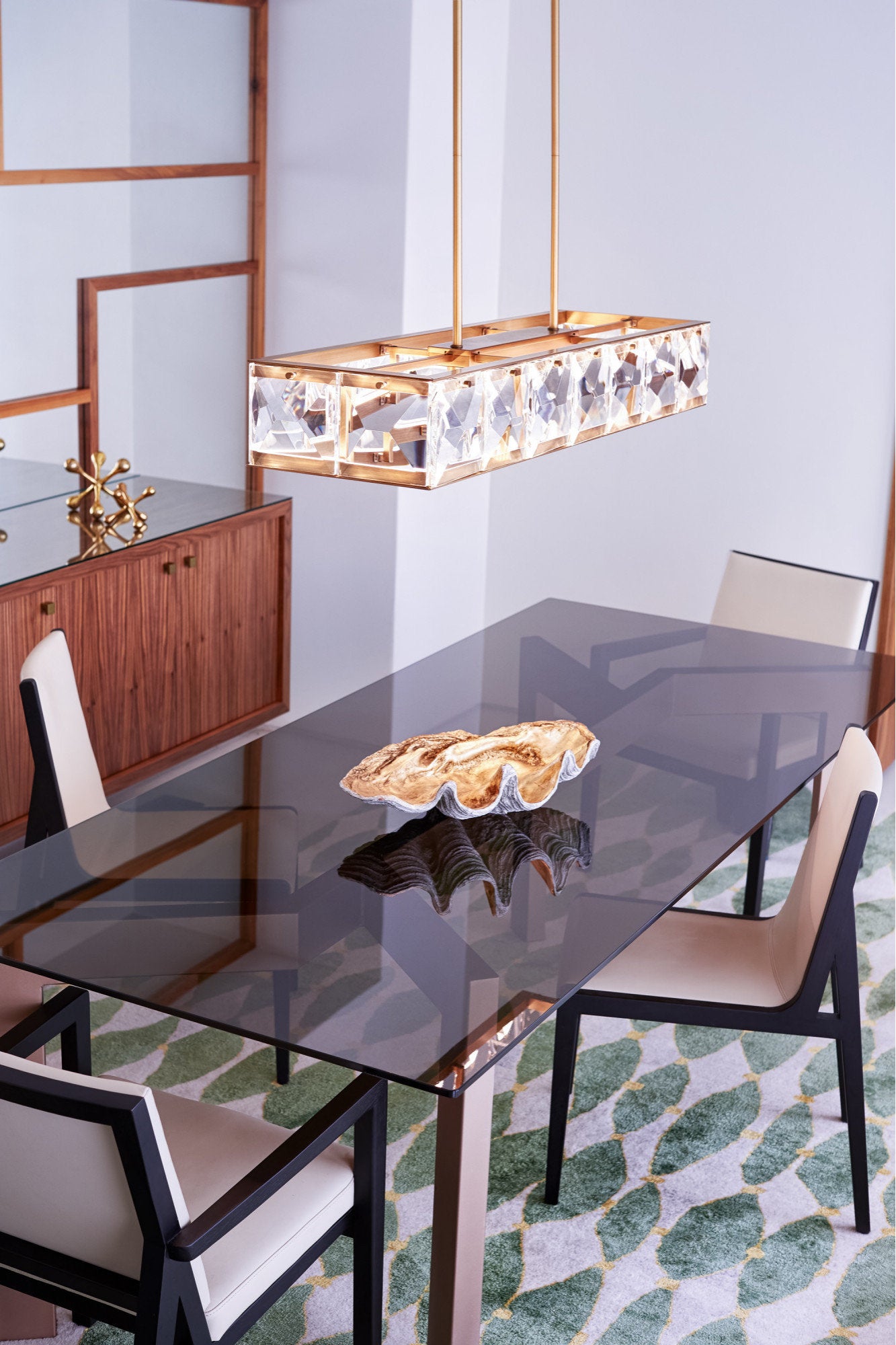 Fredrick Ramond FR30106 Jolie 45"W LED Crystal Linear Chandelier - Black OxideBy Hinkley
