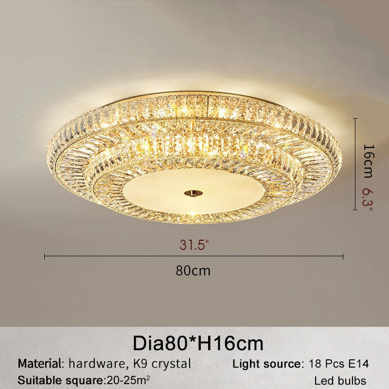 Acqui Terme | Modern Round LED Crystal Ceiling Chandelier, Dia31.5xh6.3", Cool Light, DimmableBy Miron Demid LLC