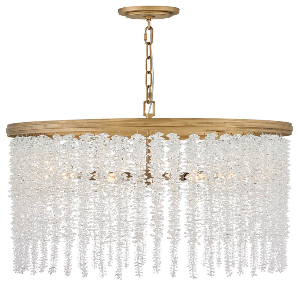 Fredrick Ramond FR41494 Rubina 6 Light 30"W Crystal Waterfall - Burnished GoldBy Hinkley