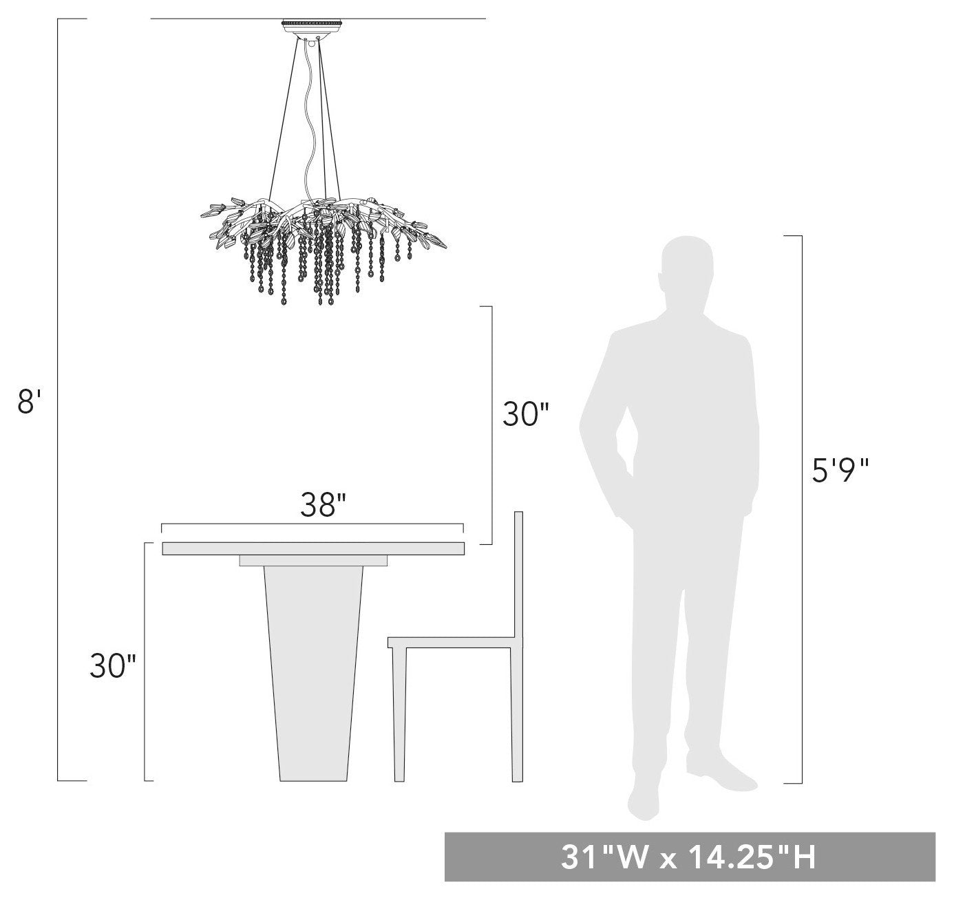 Golden Lighting 9903-6 MG Autumn Twilight 6 Light Chandelier in Mystic GoldBy Golden Lighting