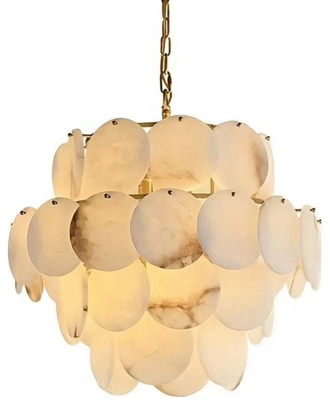 32" Moonshade Natural Marble Modern Chandelier, 80cm/32"By MORSALE