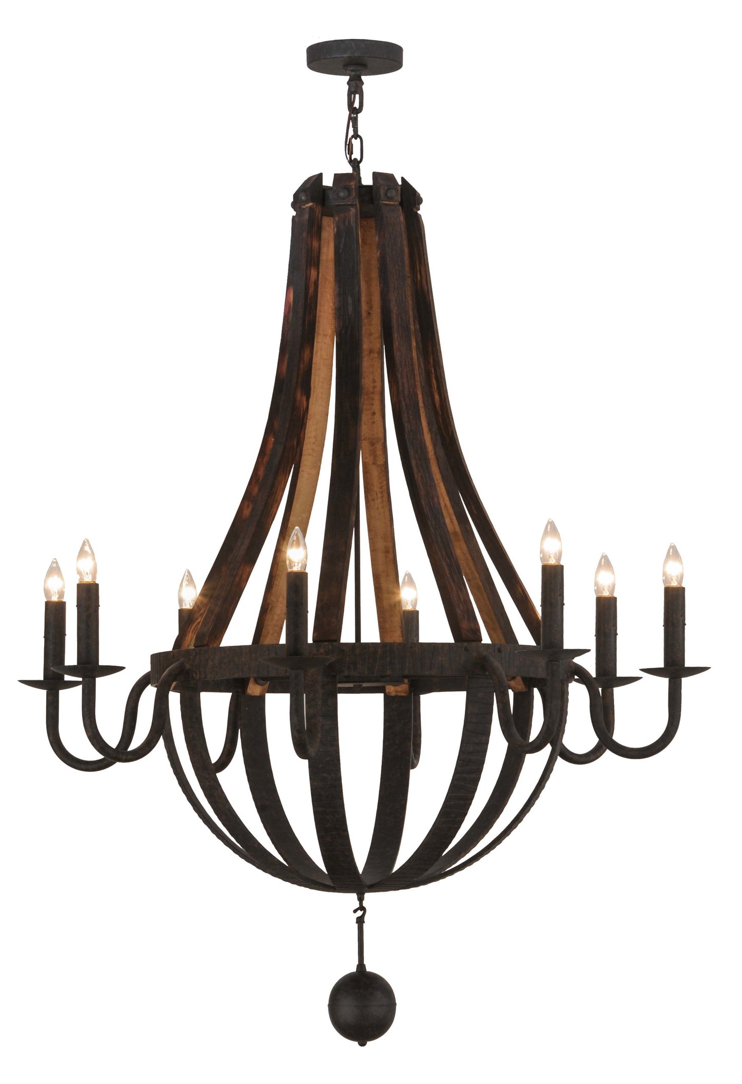 45W Barrel Stave Madera 8 LT ChandelierBy Meyda Lighting