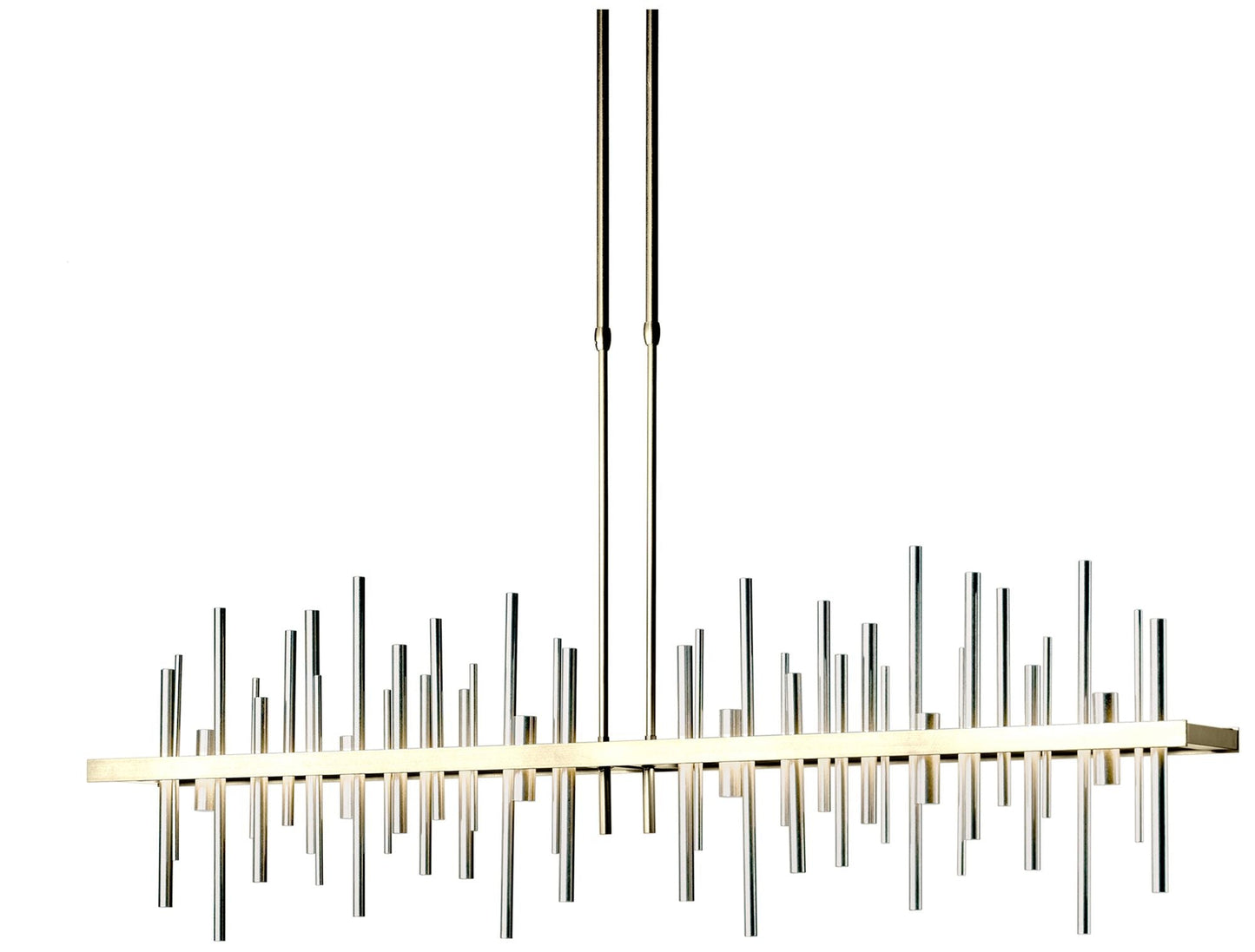 Cityscape 51.9" Wide Large Modern Brass LED Pendant With Sterling