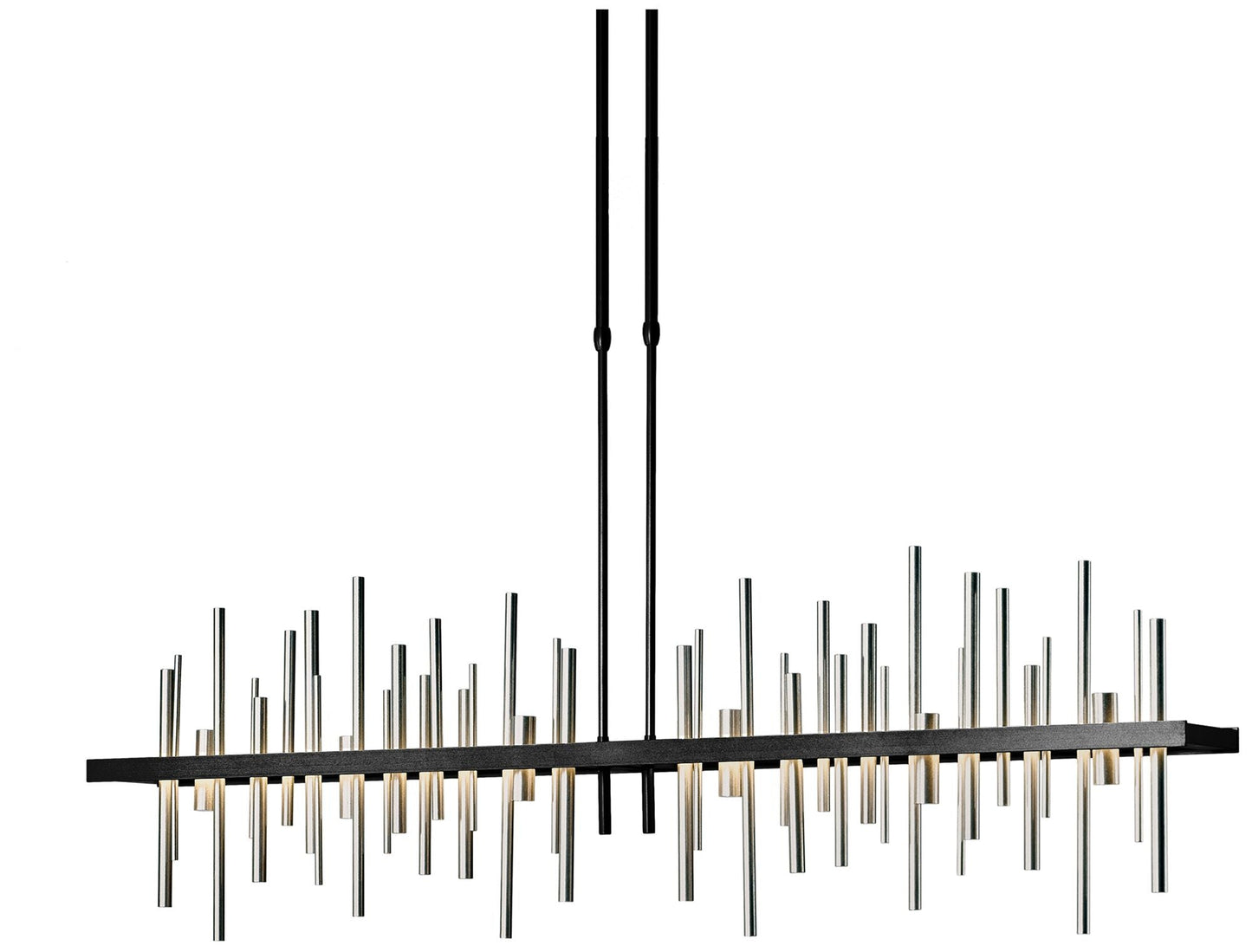 Cityscape Black Large LED Pendant With Vintage Platinum Accents