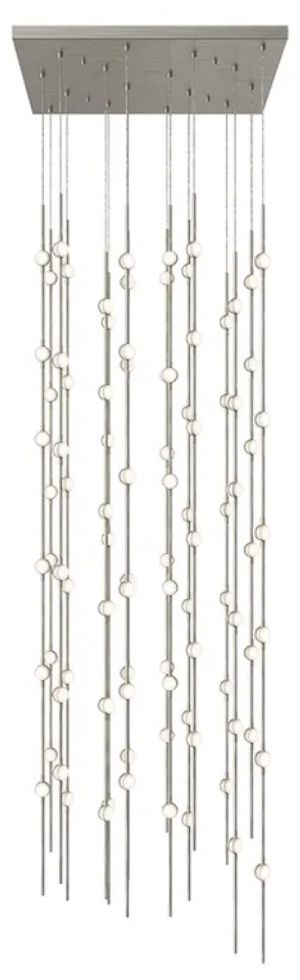 Constellation Andromeda 24" Square LED Pendant - Satin Nickel - White