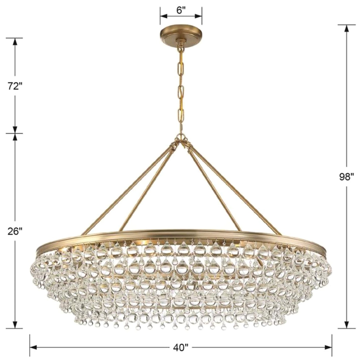 Crystorama Calypso 40" Wide Vibrant Gold and Crystal Chandelier