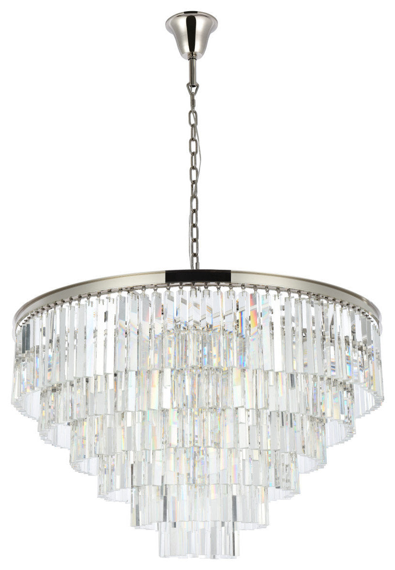 Elegant Lighting 1201D44/RC Sydney 33 Light 44"W Crystal - Polished NickelBy Elegant Furniture & Lighting