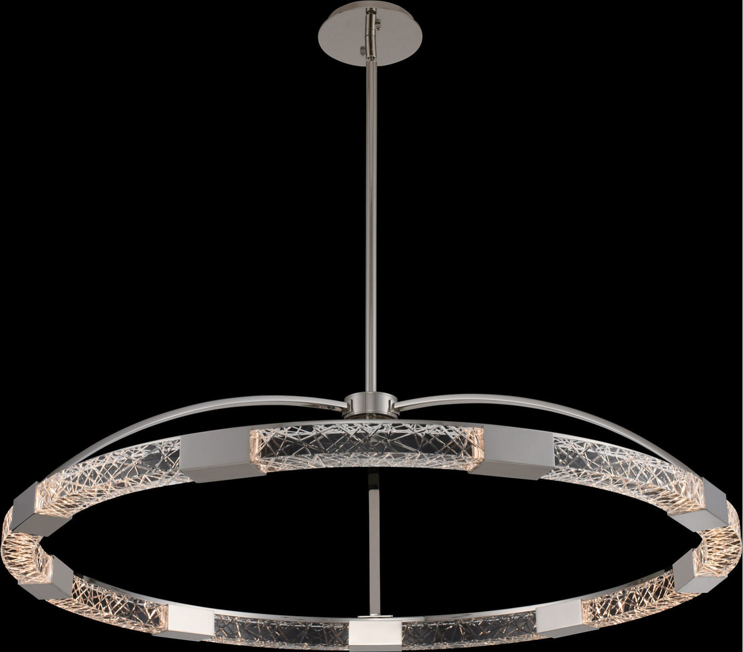 Athena Led Pendant, Matte Black With Polished Nickel, 32"By KALCO LIGHTING