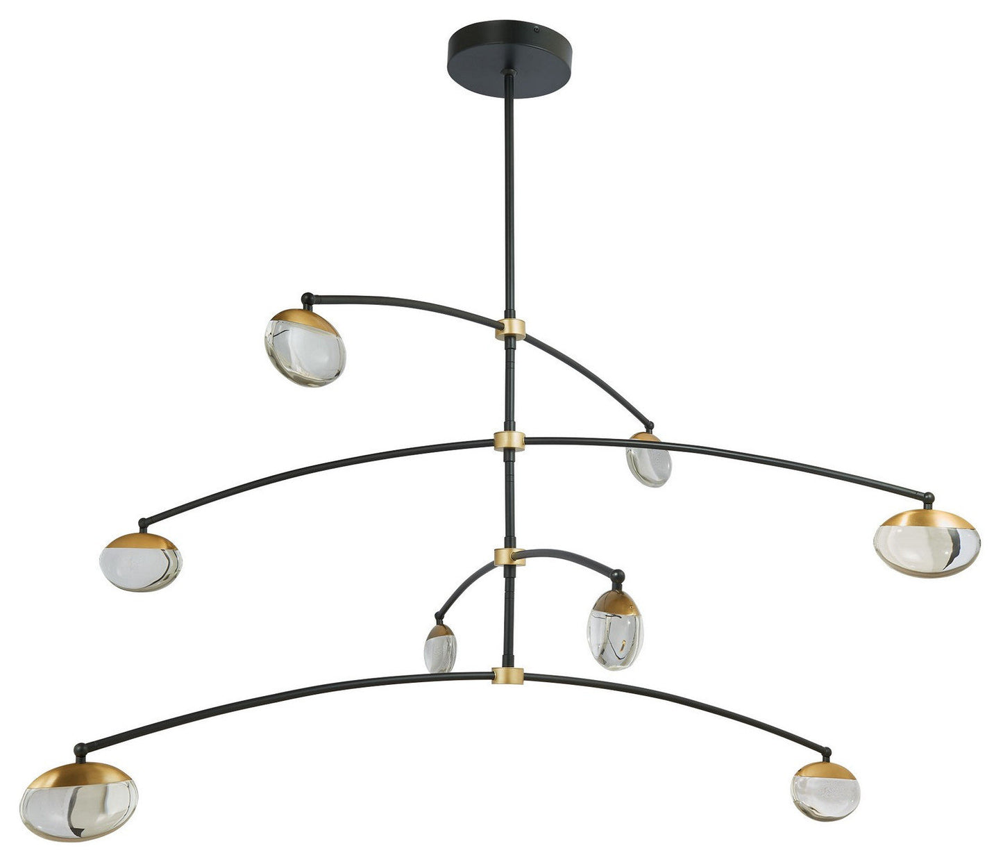 Athena LED Pendant in Matte Black/Brushed BrassBy Abra Lighting