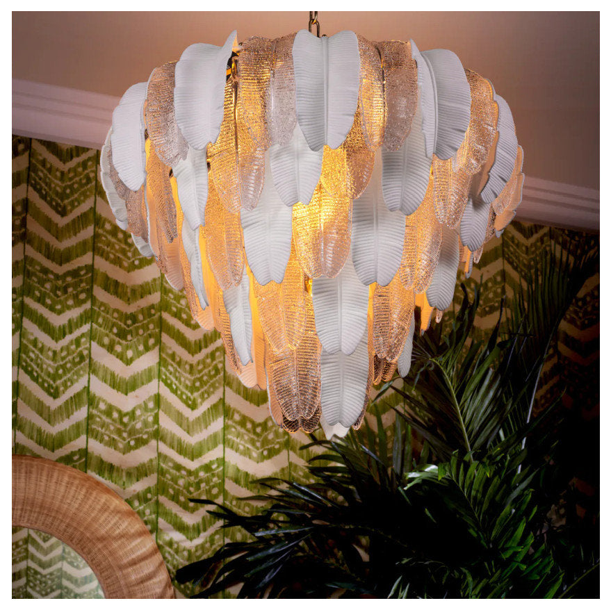 Textured Glass Layered Chandelier, Eichholtz Saint Lucia, LargeBy OROA - Furniture