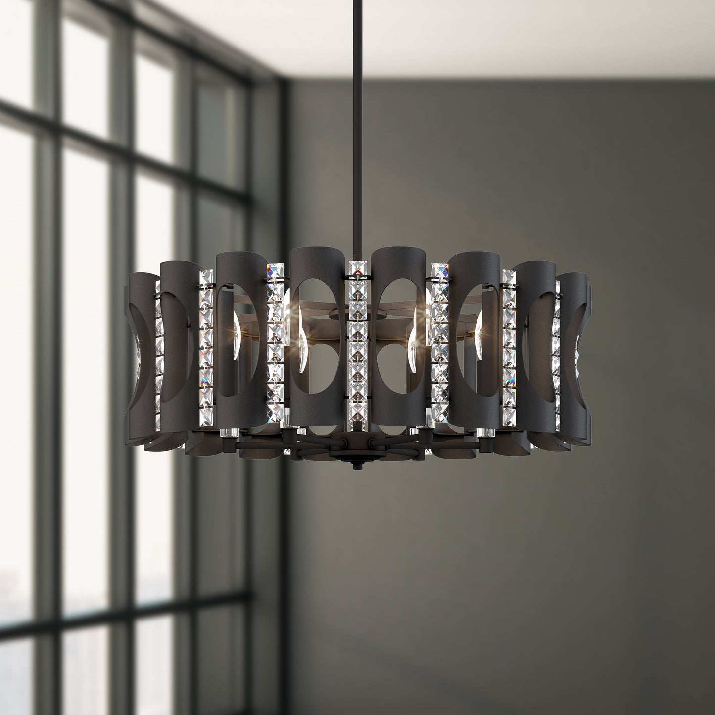 Schonbek Mr1006N-Bk1H 6 Light Crystal Pendant, BlackBy Schonbek