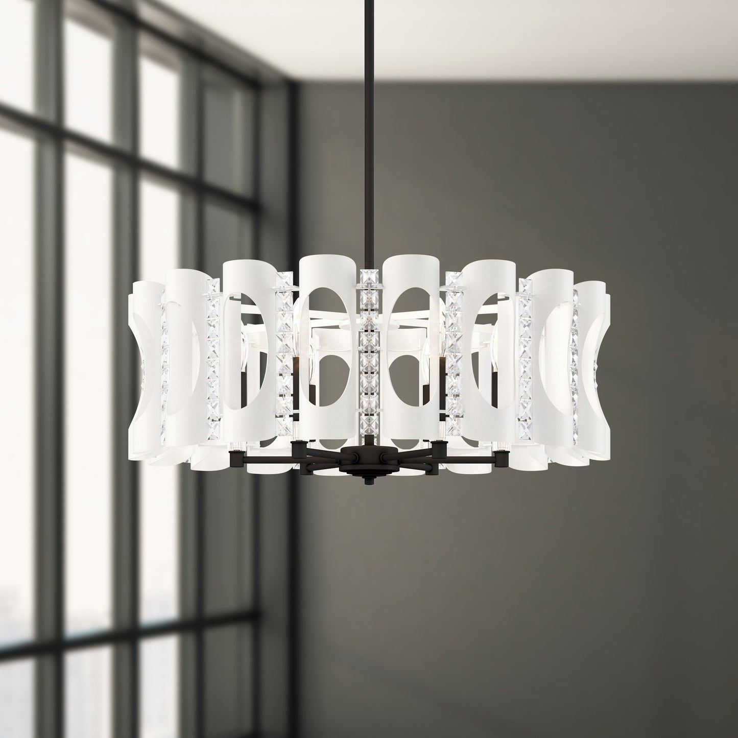 Schonbek Mr1006N-Wh1H 6 Light Crystal Pendant, WhiteBy Schonbek