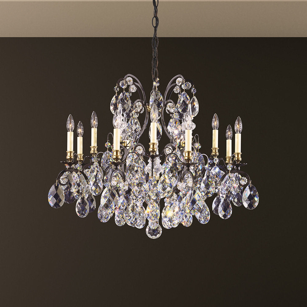 Schonbek 3790-51S 13 Light Crystal Chandelier, BlackBy Schonbek