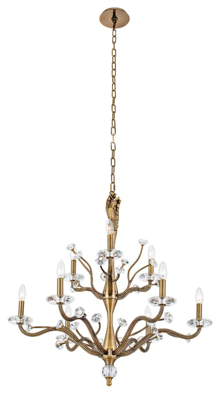 Venus Nine Light Chandelier in Historic BrassBy KALCO LIGHTING