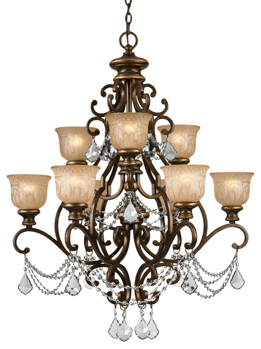 Crystorama Norwalk 9 Light Clear Crystal Swarovski Strass ChandelierBy Crystorama Lighting