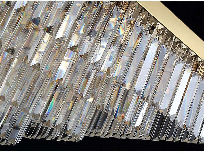 Bagnolo in Piano | Gold Square Crystal Chandelier, 39.4''By Miron Demid LLC