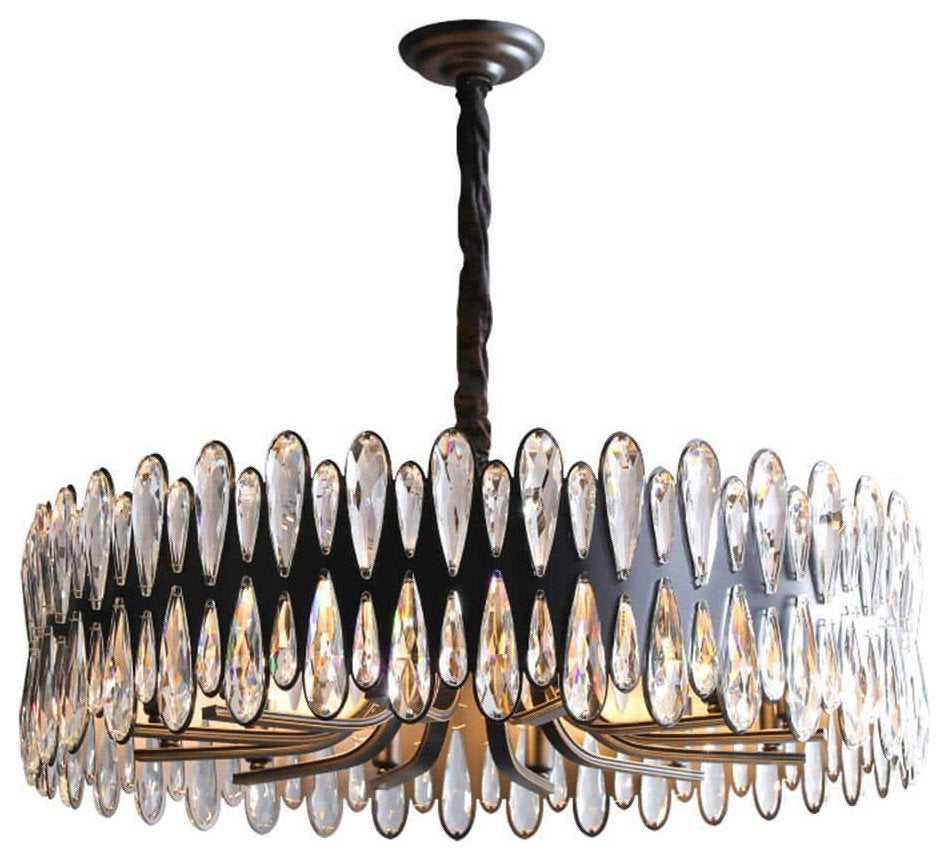 Napoli Crystal Modern Chandelier, Diameter 40"By Morsale.com