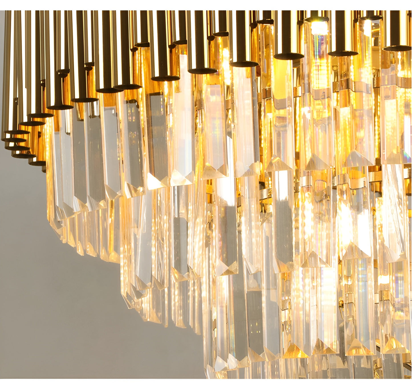 Cisano sul Neva | Majestic Gold Crystal Ceiling Chandelier, 23.6''By Miron Demid LLC