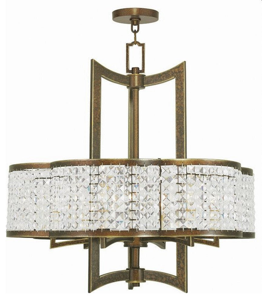 Traditional Six Light Chandelier-Hand Painted Palacial Bronze FinishBy Bailey Street Home