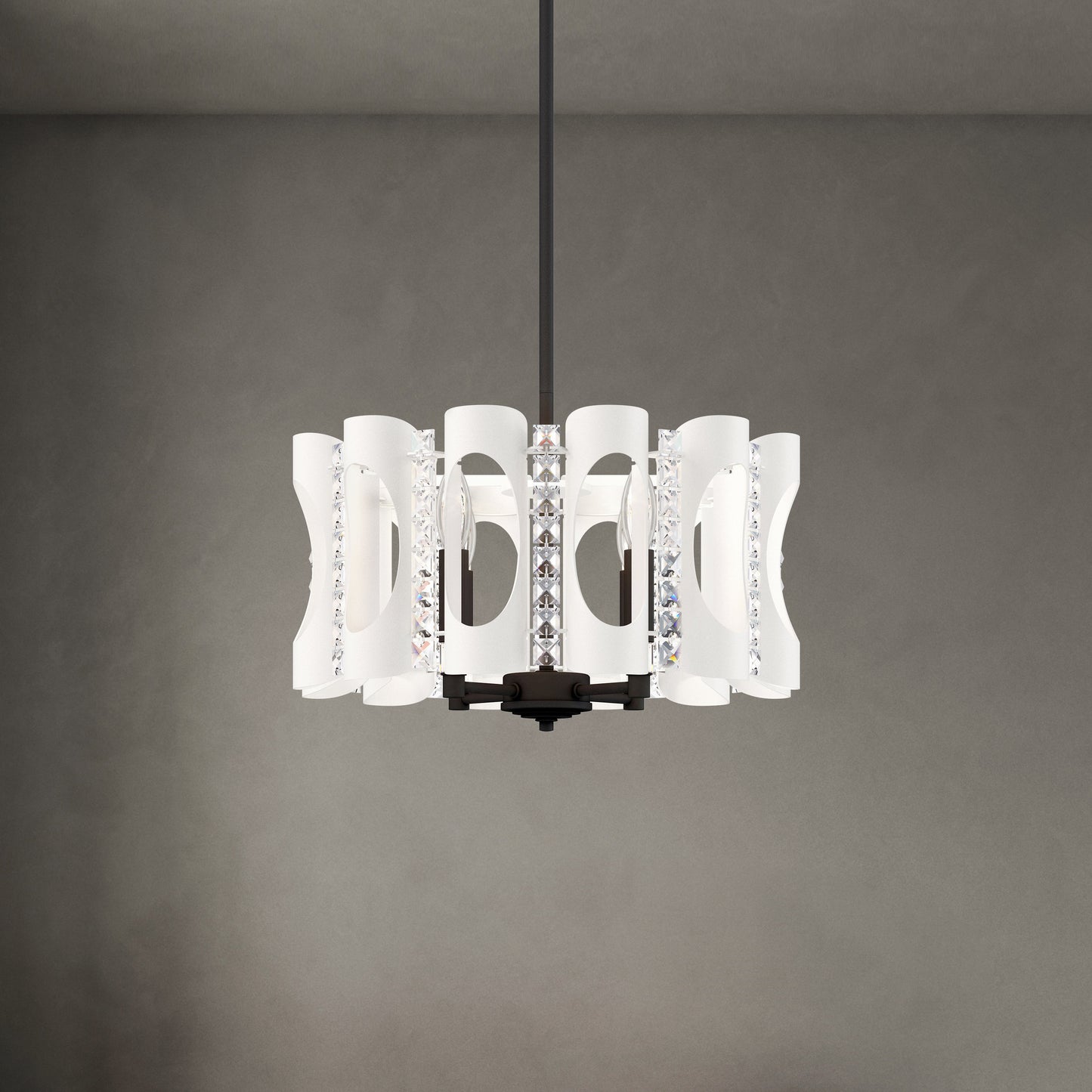Schonbek Mr1004N-Wh1H 4 Light Crystal Pendant, WhiteBy Schonbek