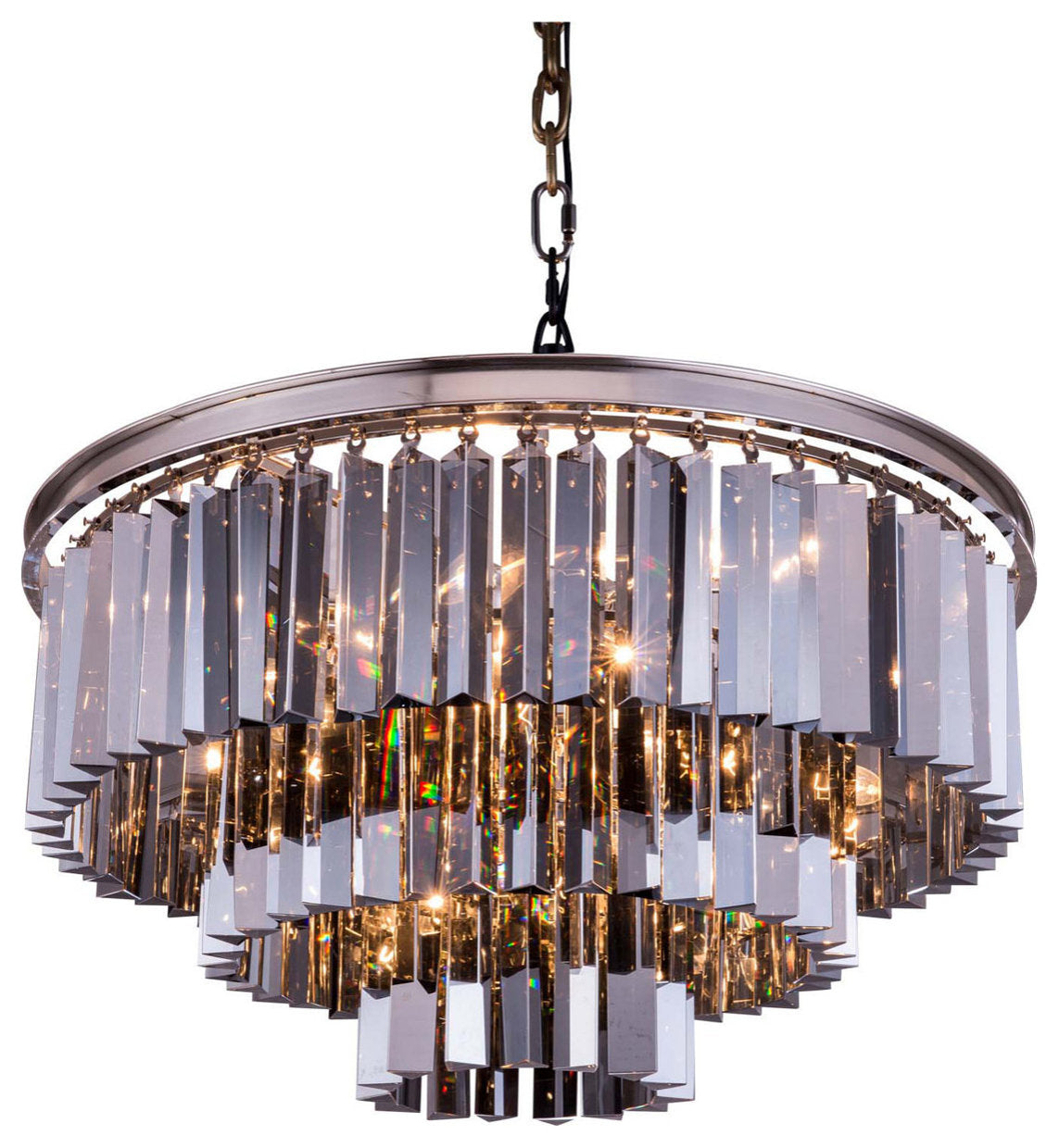 Sydney 9 Light Chandelier, Polished Nickel, Silver ShadeBy Elegant Furniture & Lighting