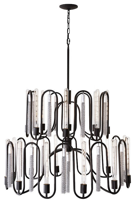 Varaluz Darden 20 Light Chandelier, Black/Silver, 354P20MBCHBy Varaluz