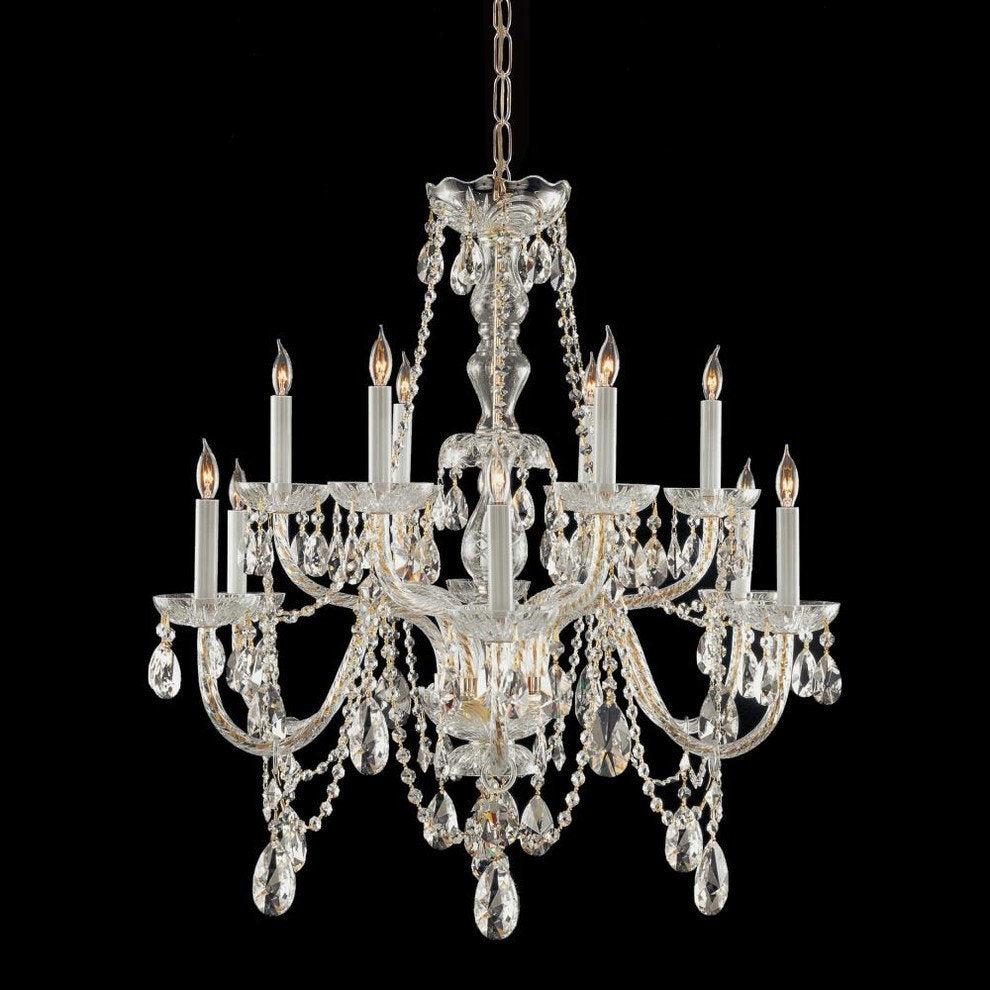 Traditional Crystal 12 Light Spectra Crystal Brass ChandelierBy Crystorama Lighting