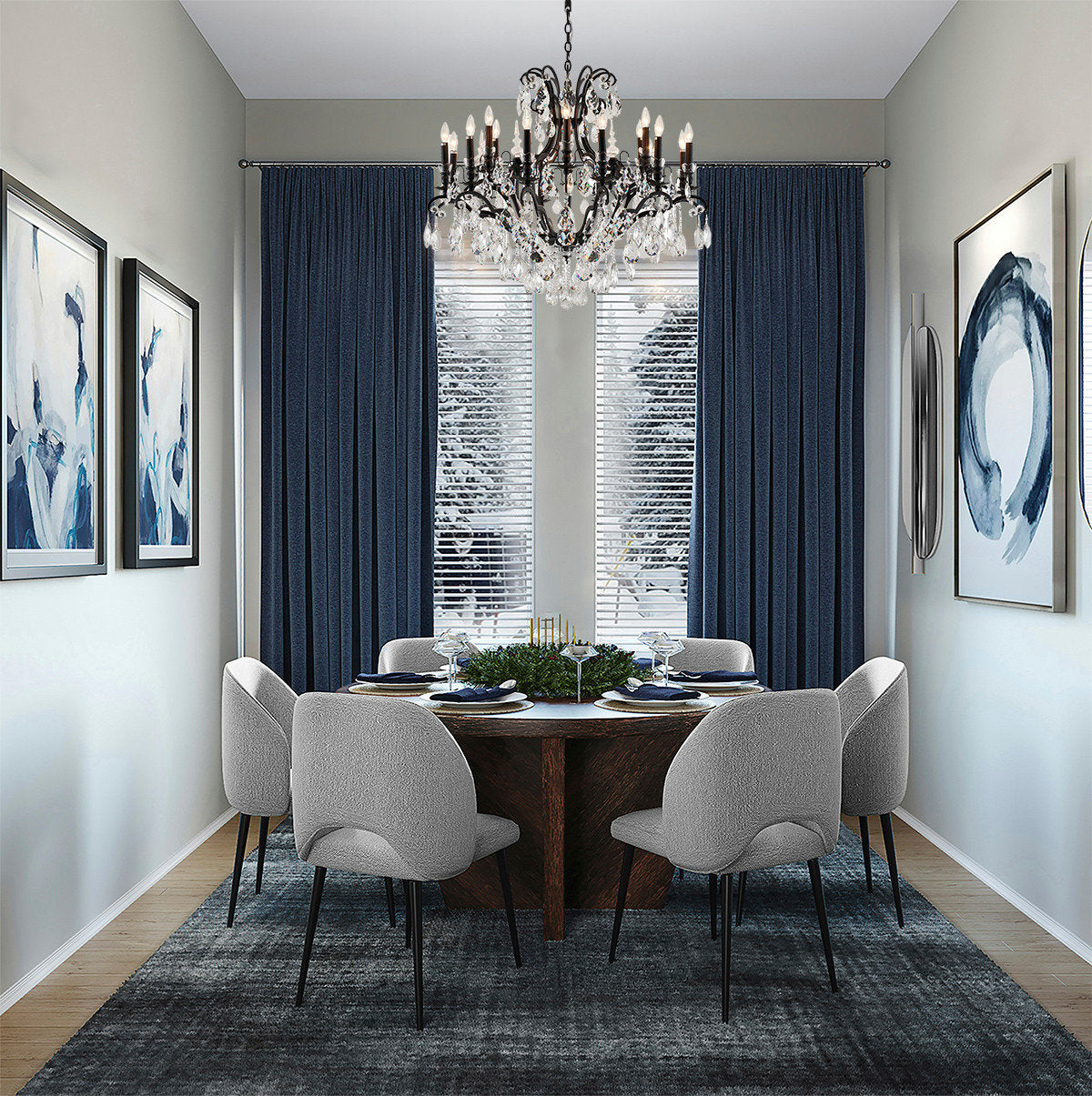 Clear Crystal Chandelier, Sandy BlackBy Design Living
