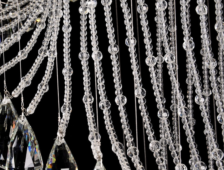Mougins | Сhic Spiral Crystal Ceiling Led Chandelier, 23.6"By Miron Demid LLC