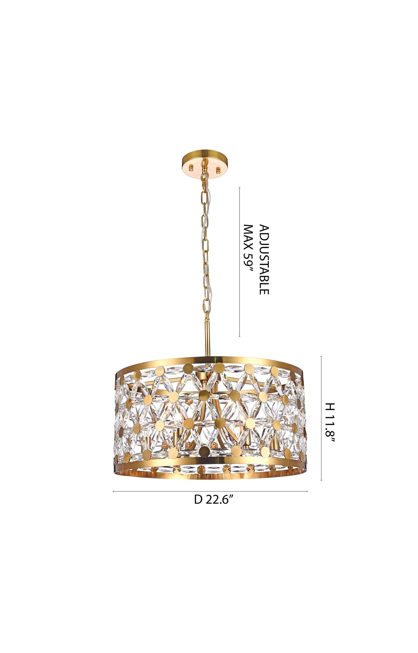 6-Light Copper Metal Chandelier With Clear Star Crystal DetailingBy Design Living