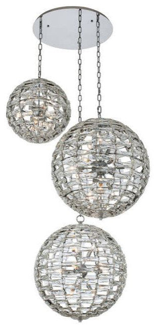 Allegri 037251-FR001 Alta 27 Light 38"W Crystal Multi Light - Polished ChromeBy Allegri Crystal by Kalco Lighting