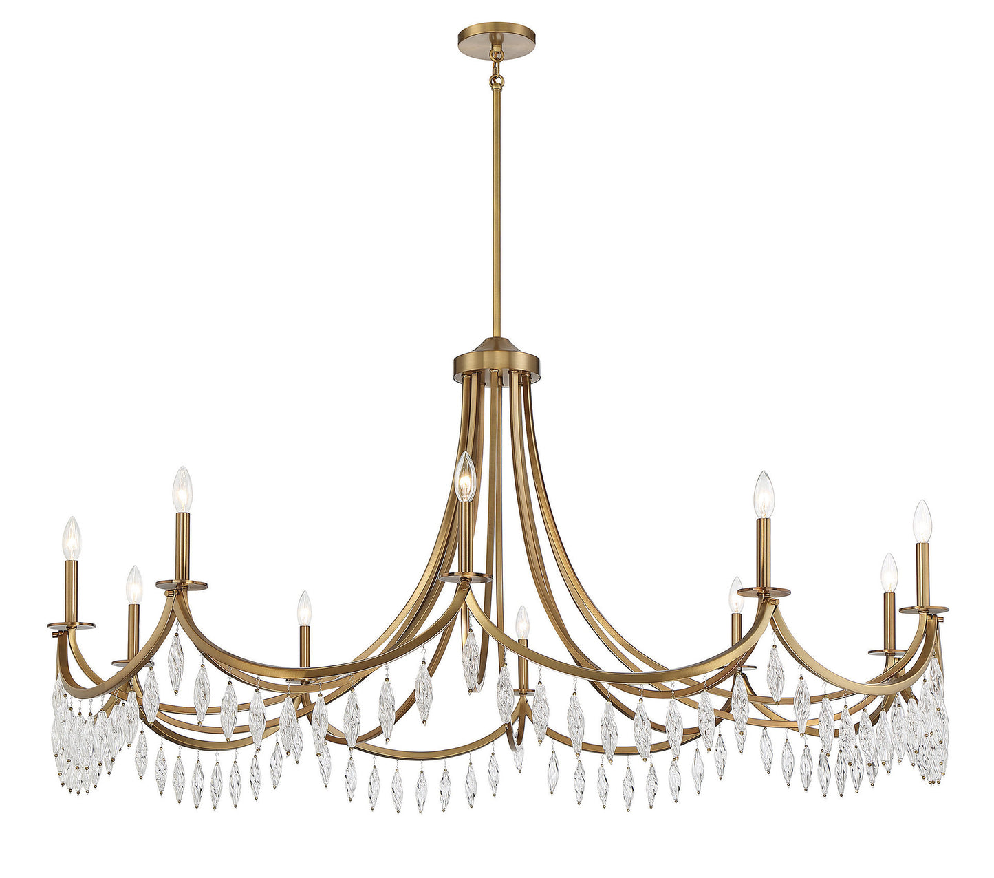 Kameron 10-Light Chandelier in Warm BrassBy Savoy House