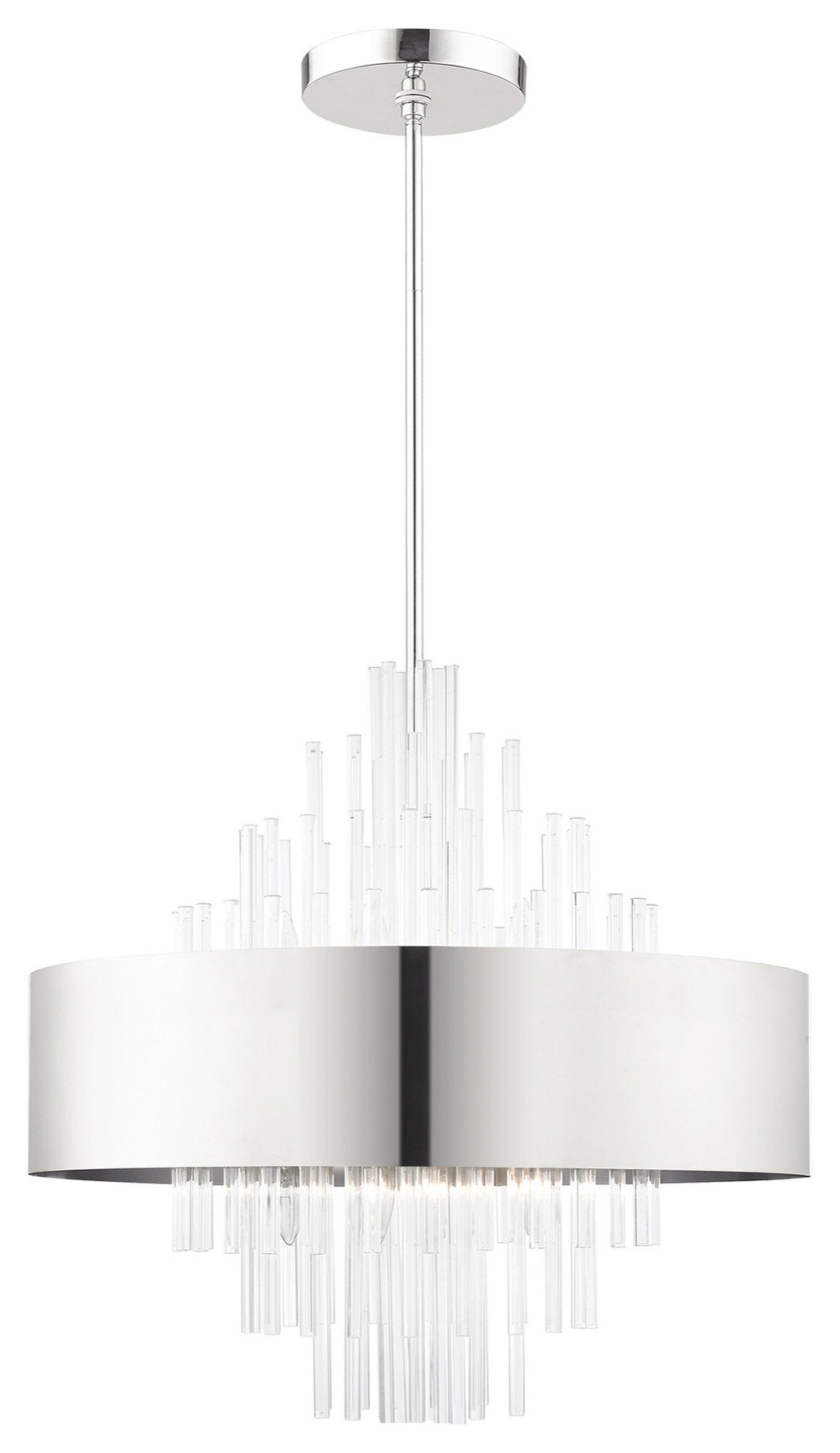 Orenburg 10 Light Polished Nickel Pendant Chandelier (48876-35)By Livex Lighting Inc.