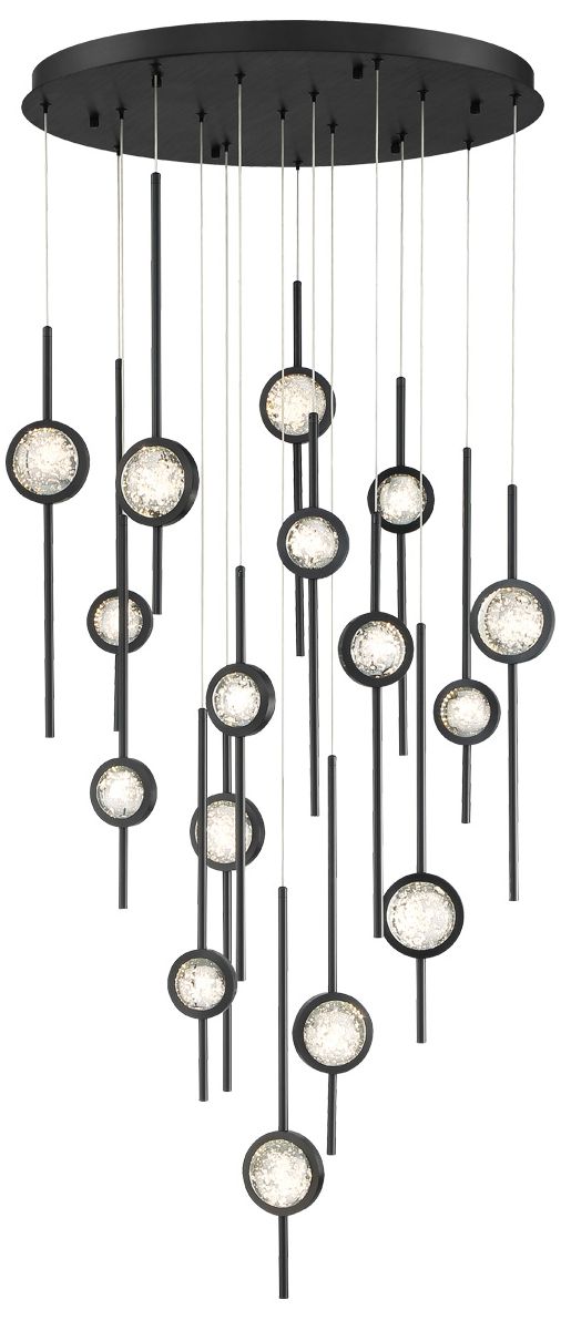 fase Barletta 23.50 In. x 32 In. Integrated LED Chandelier in Black