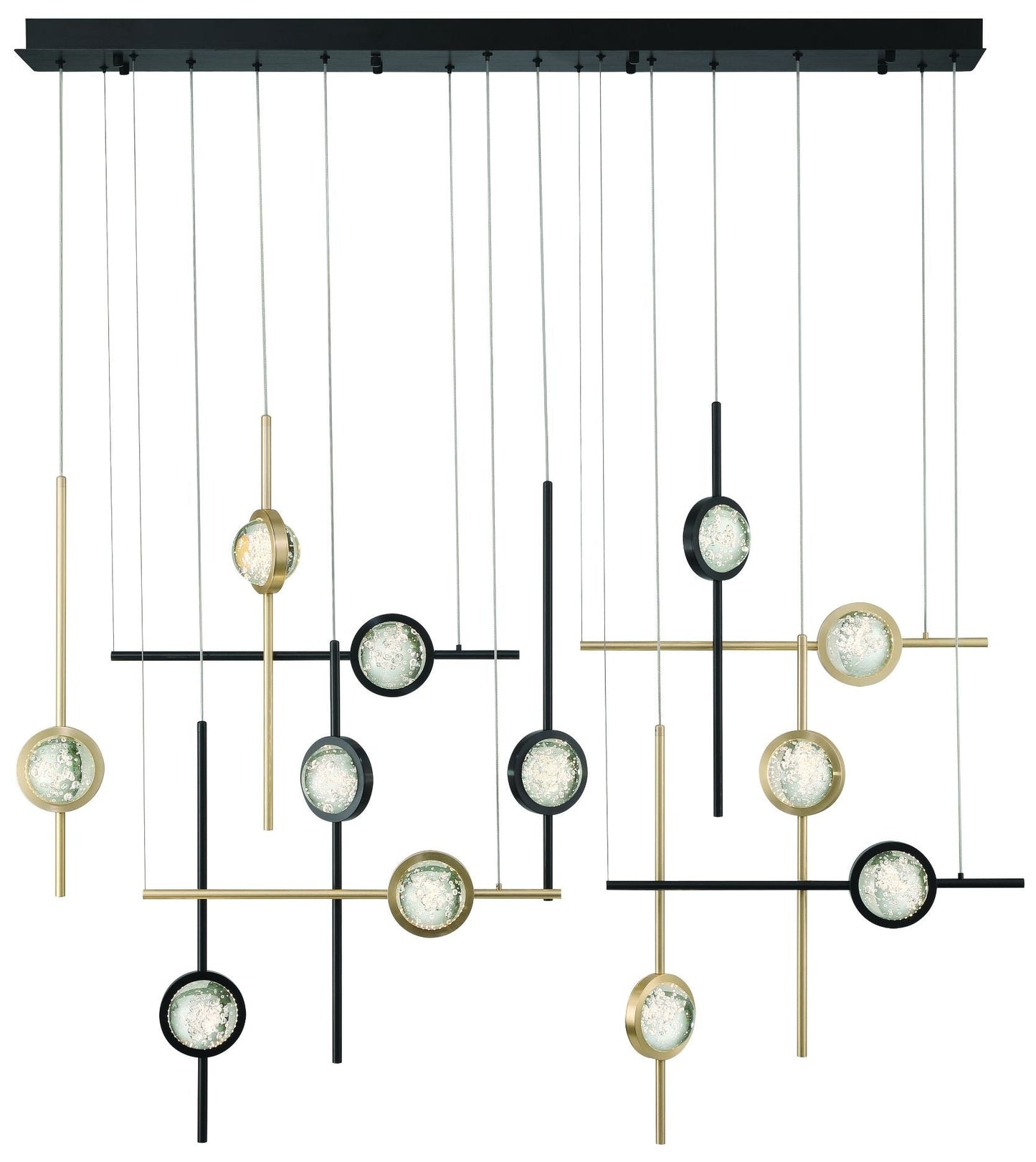 fase Barletta 53" LED Chandelier Gold And Black