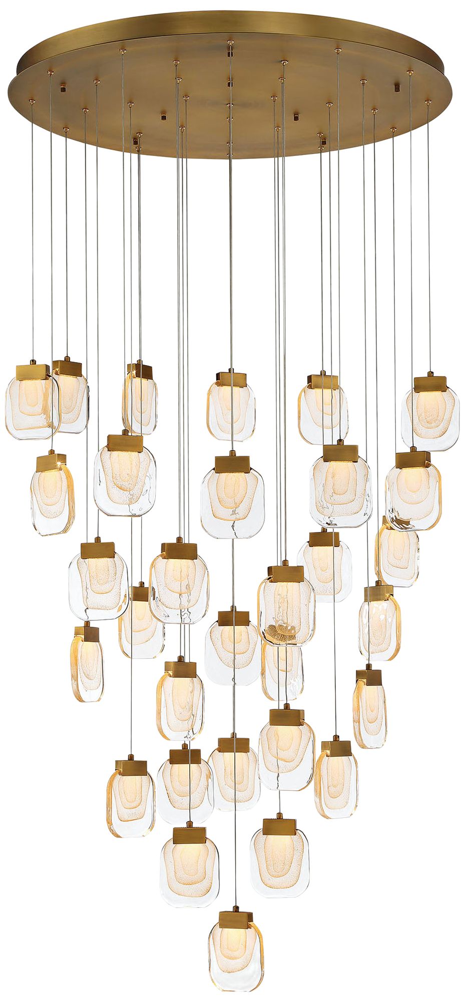 fase Paget 39" Wide Gold LED Multi-Light Pendant