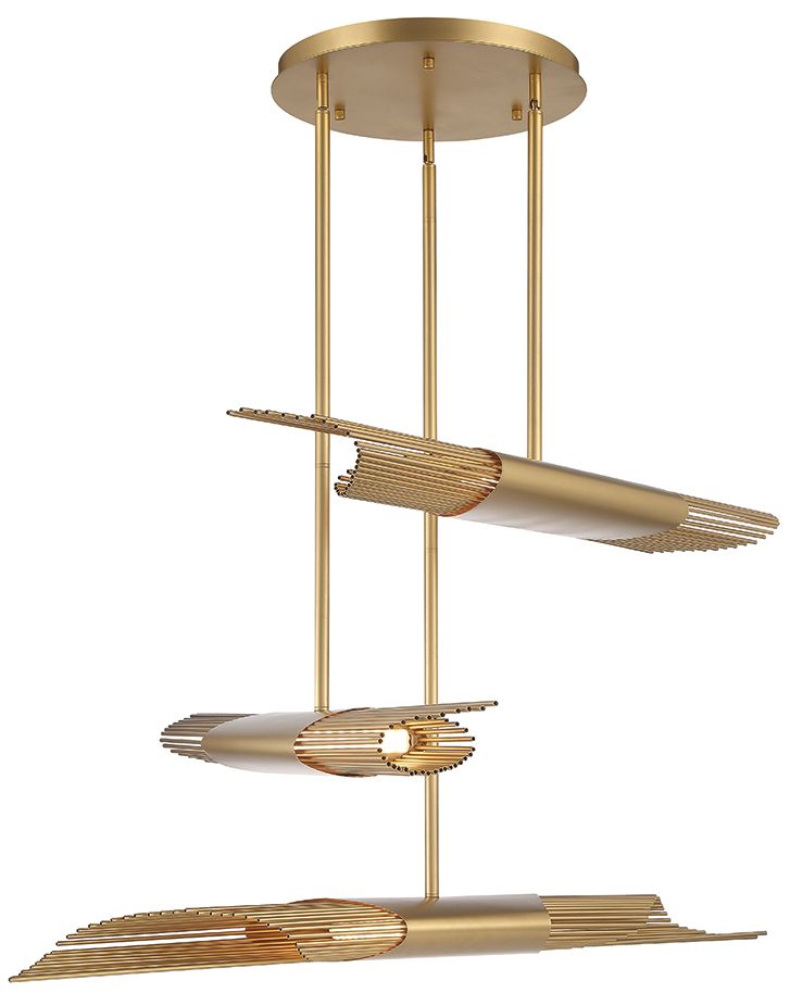 fase Umura 3.50 In. x 52 In. Integrated LED Chandelier in Gold