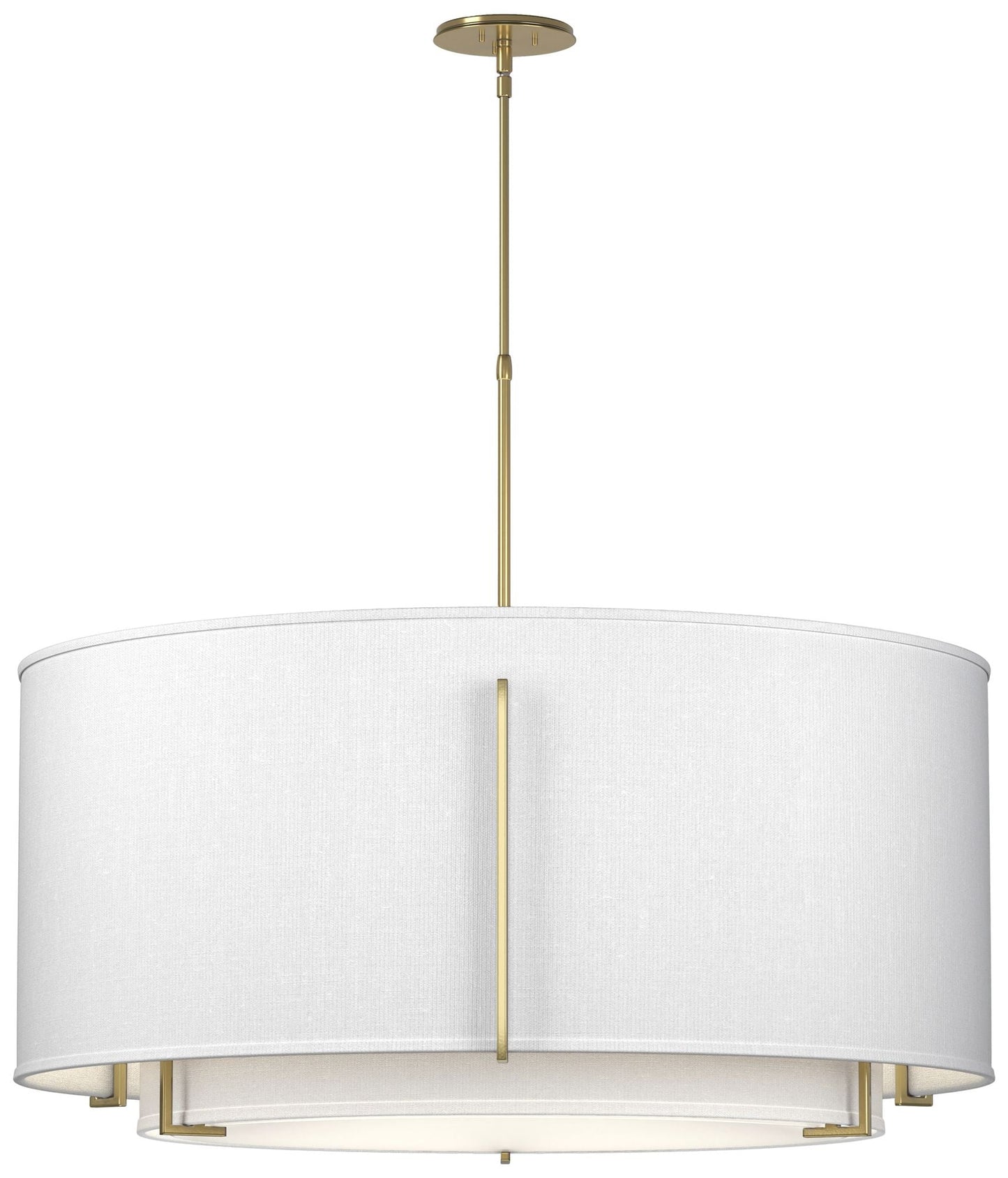 Exos 31.3"W Large Double Shade Modern Brass Pendant w/ Anna & Anna