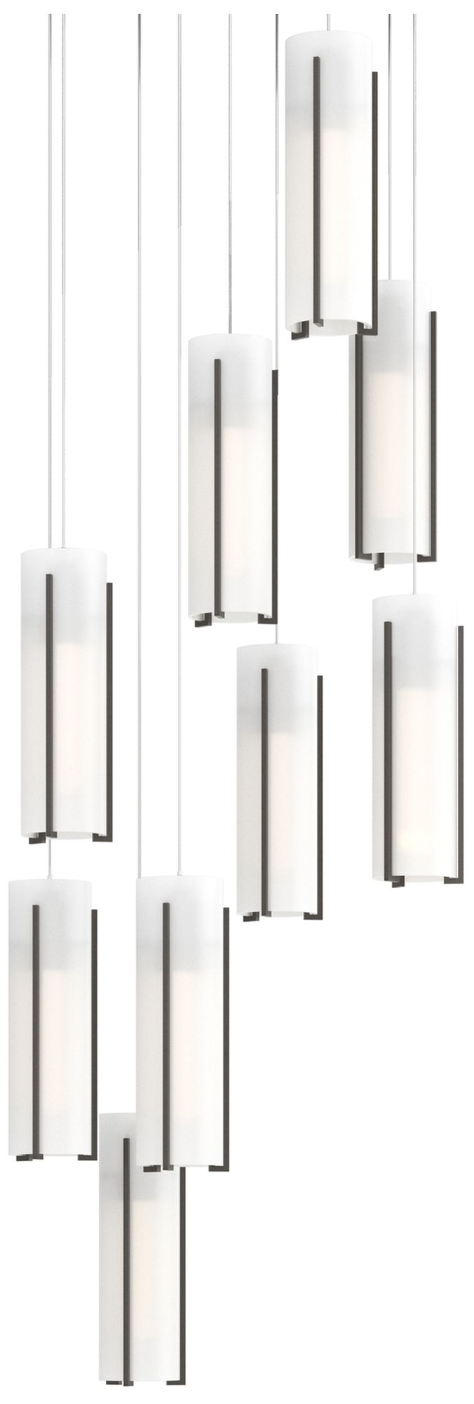 Exos Glass 20 1/2"W Dark Smoke Opal Glass 9-Light Pendant