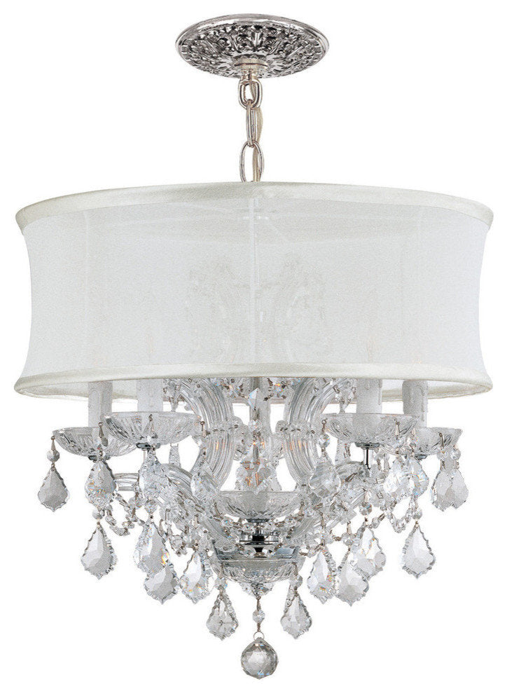 Crystorama Brentwood 6-Light Swarovski Crystal Chrome Drum Shade ChandelierBy Crystorama Lighting