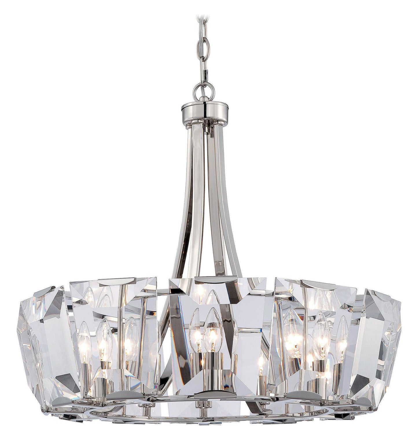 Metropolitan N6982 12 Light 1 Tier Crystal Drum Chandelier - Polished NickelBy Minka Aire