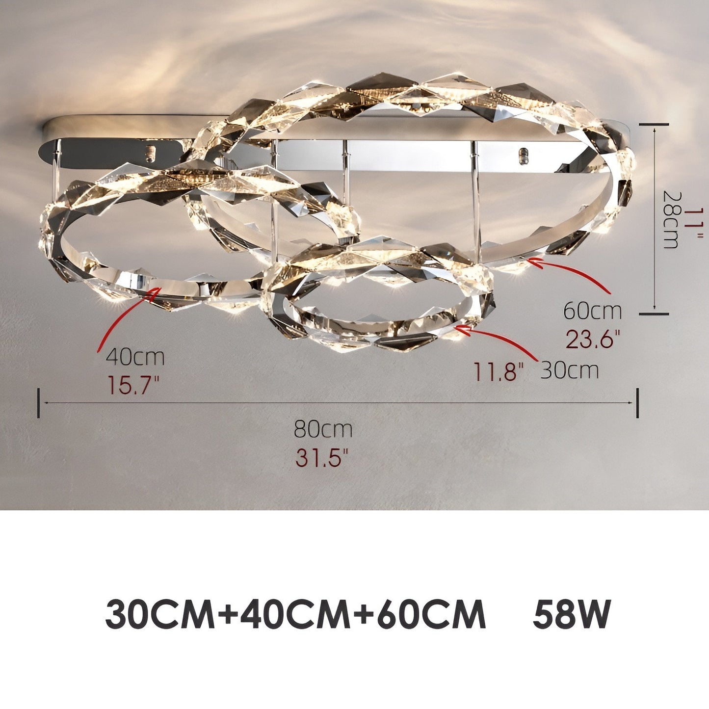 Acquedolci | Luxury Crystal Circular Ceiling Chandelier, 58wBy Miron Demid LLC