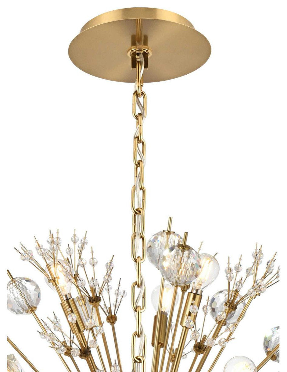 Vera 18 Light Pendant, Satin GoldBy Elegant Furniture & Lighting