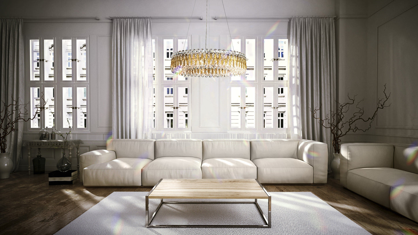 Schonbek Rs8343N-22S 12 Light Crystal Pendant, Heirloom GoldBy Schonbek