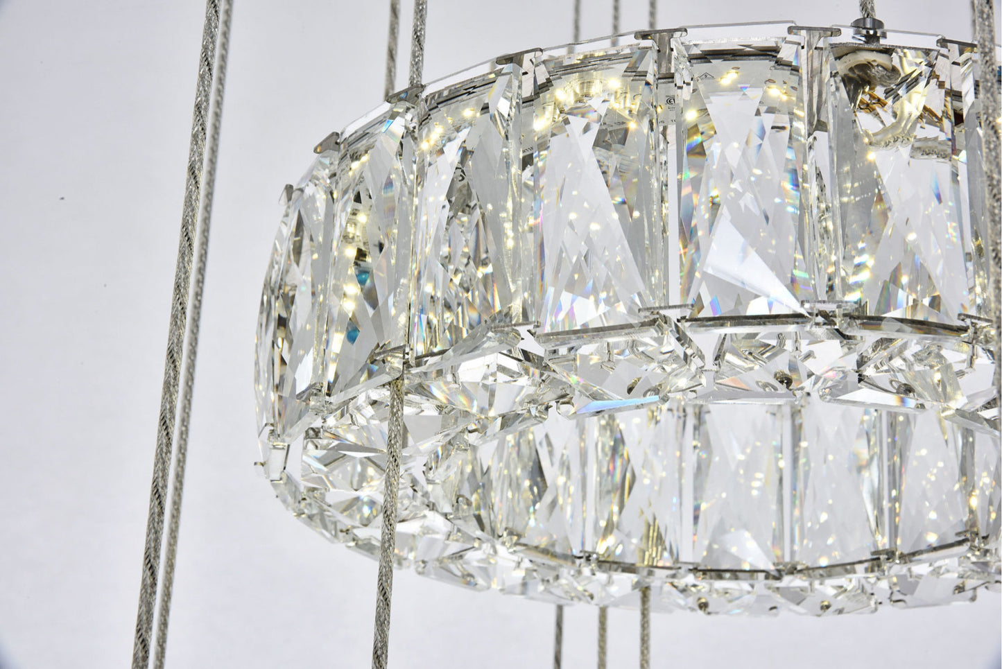 Elegant Lighting 3503G5L Monroe 5 Light 26"W LED Crystal Ring - GoldBy Elegant Furniture & Lighting