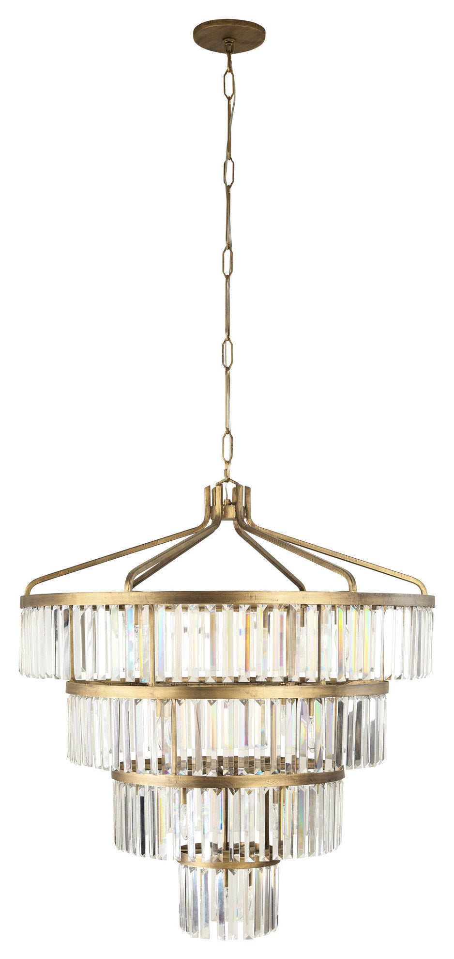 Varaluz 297P19 Social Club 19 Light 36"W Crystal Waterfall - Havana GoldBy Varaluz